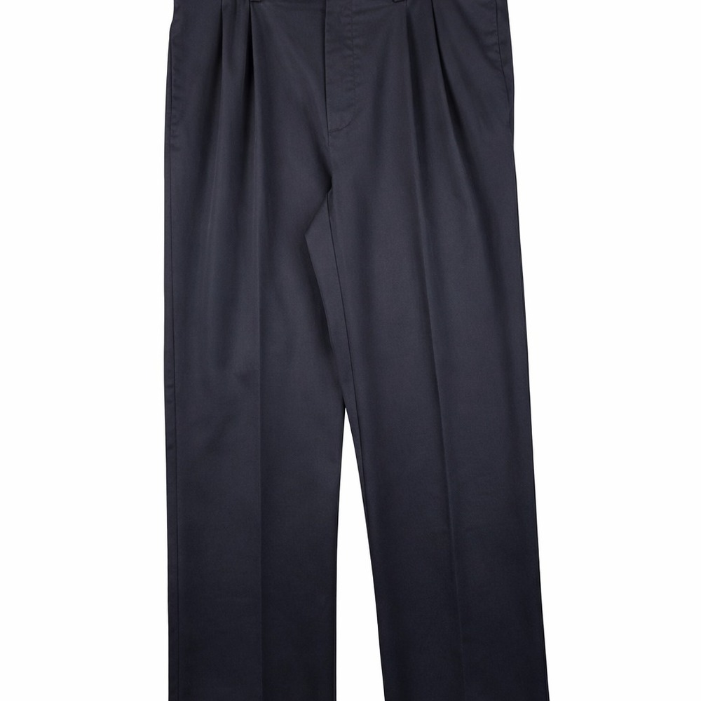 Roundtree & Yorke Total Flex Dress Pants Mens 36x32 Navy Pleated Comfort Stretch